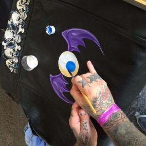 Pinstriping a leather vest