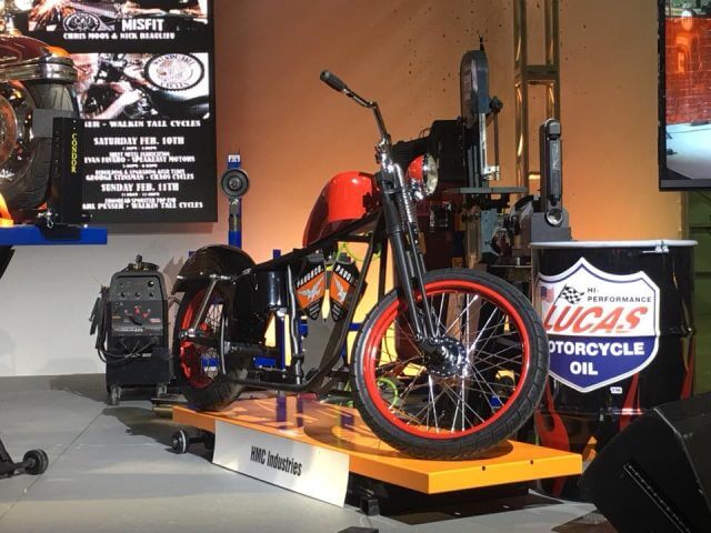 Builders won a Paughco roller. 120R Harley Engine and a 55 gallon drum of Lucas oil and a HMC Industries lift.